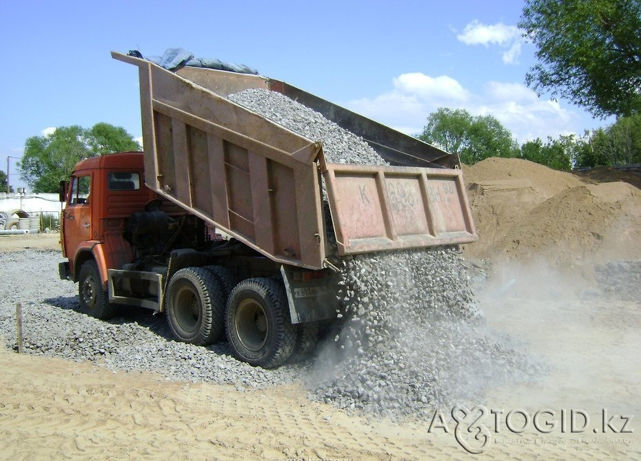 Доставка сыпучих материалов: гравий, щебень, песок, отсев, сникерс, ПГС, балласт, камень, глина, черн Актобе - изображение 5