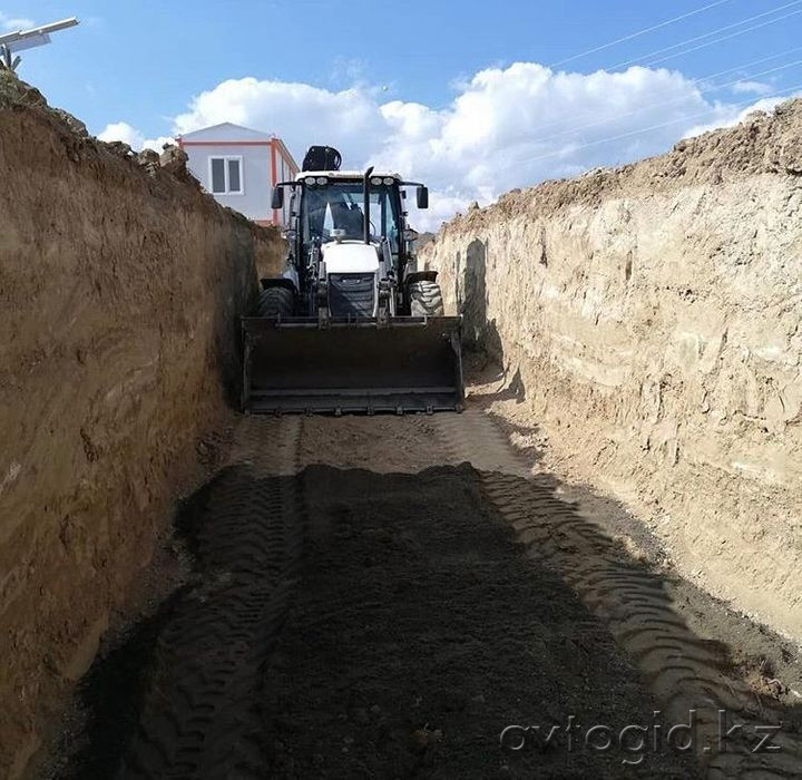 Excavator loader septic tank water supply gas pipeline all services Aqtobe - photo 1