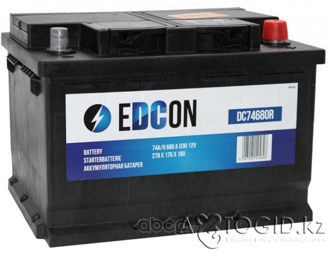 EDCON DC74680R Батарея аккумуляторная 74А/ч 680А 12В обратная полярн Актобе - изображение 1